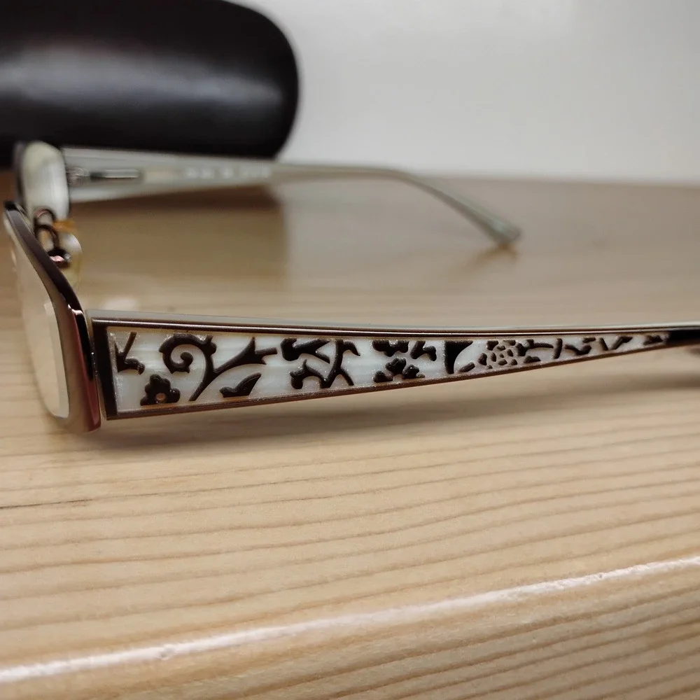 Chelsea Morgan‎ CM823 BR Eyeglasses Frames Brown Gray Rectangular 51-16-130
